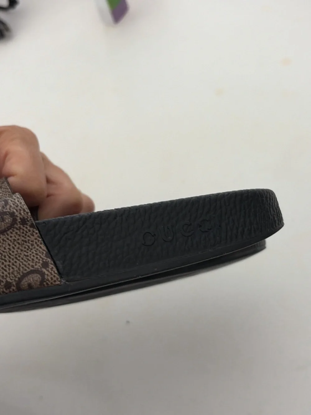 Gucci tiger slides size 37/7US women’s runs small worn heavy use in instep outsi